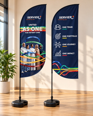 Servier Medical Congress Feather Flags