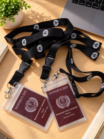 DGPSMUN 2025 Satin Lanyards and Badge Pouches
