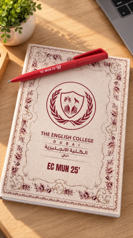 The English College Dubai EC MUN 25 Notebook and Pen
